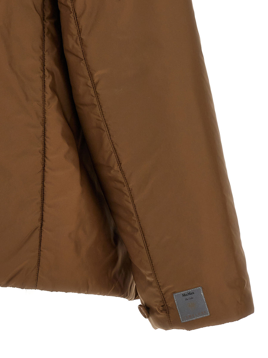 Max Mara The Cube Greenh Short Jacket Brown 100 Percent Polyester Waterproof