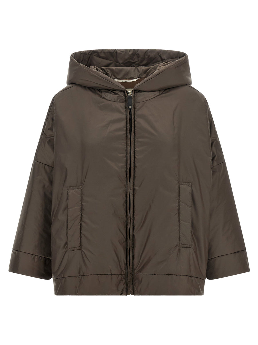 Max Mara The Cube Mtcfiore Brown Water Repellent Jacket for Women Oversized