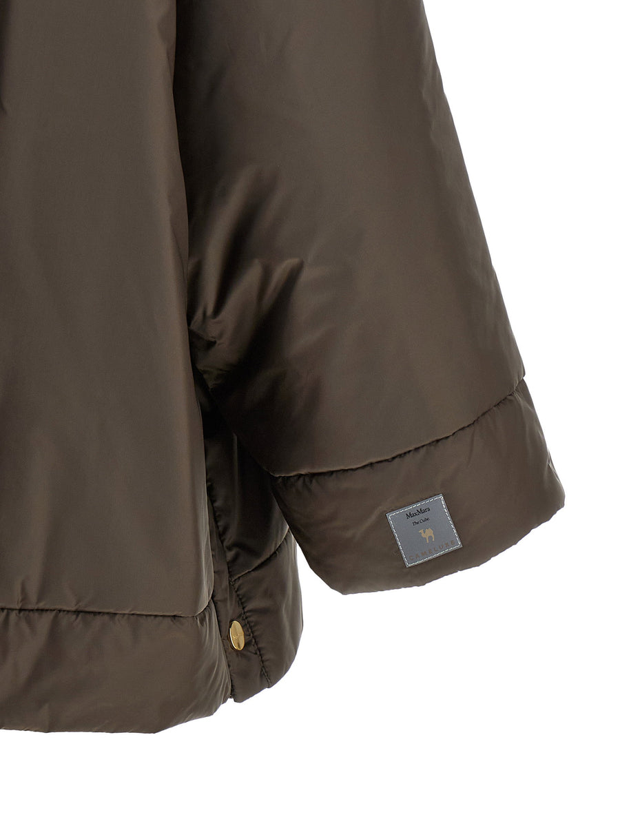 Max Mara The Cube Mtcfiore Brown Water Repellent Jacket for Women Oversized