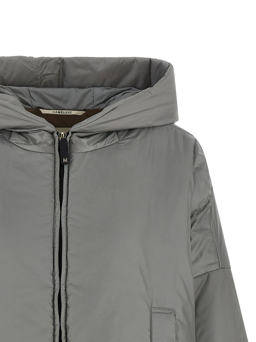 Max Mara The Cube Mtcfiore Jacket Gray Oversized Water Repellent Polyester