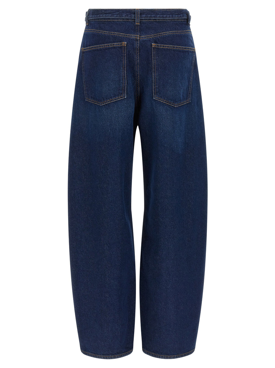 Twin Set High Waist Jeans in Dark Blue One Hundred Percent Cotton Five Pocket