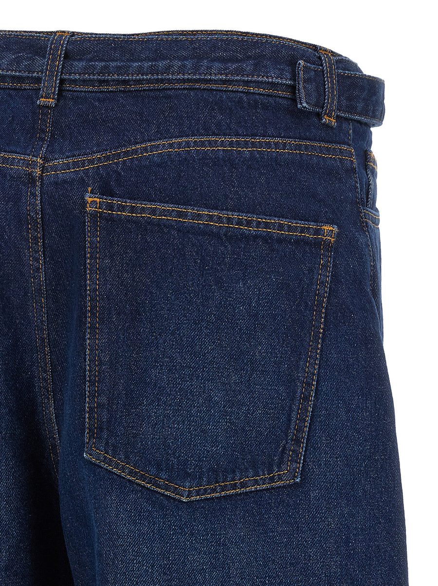 Twin Set High Waist Jeans in Dark Blue One Hundred Percent Cotton Five Pocket