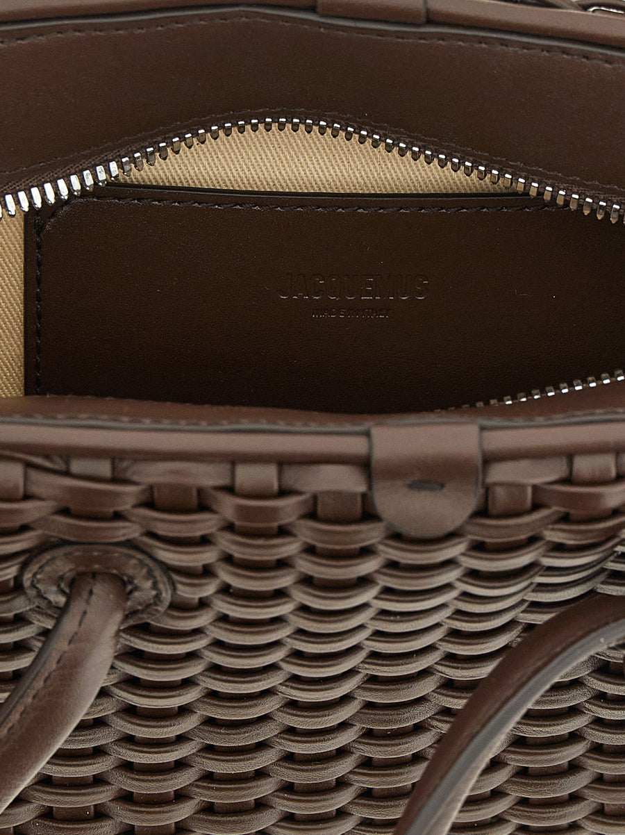 Jacquemus Le Petit Turismo Handbag Luxury Bow Detail Chevron Weave For Women Everyday Wear