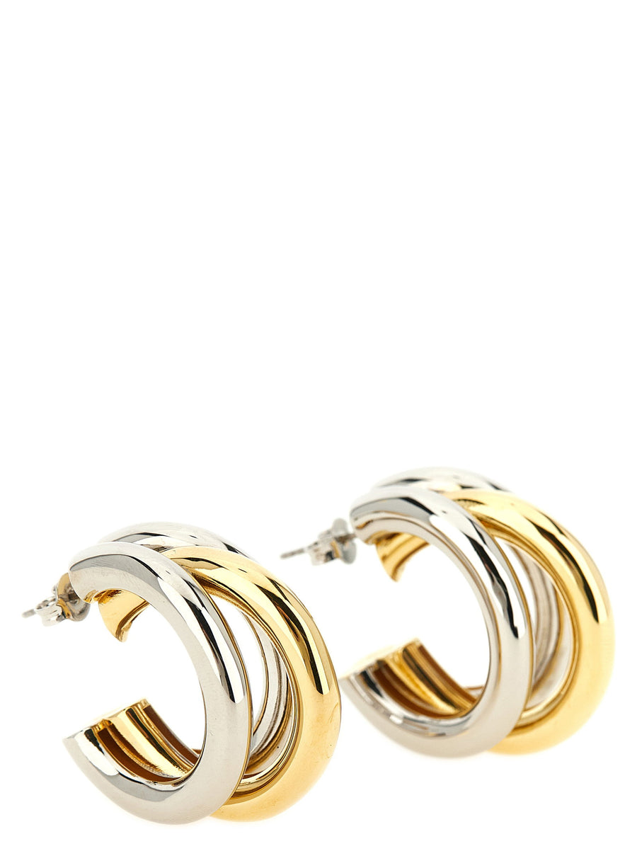 Paco Rabanne Triple Hoop Earrings Bold Triple Circle Silhouette One Size Multicolor Brass For Women