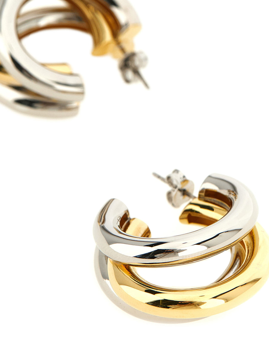 Paco Rabanne Triple Hoop Earrings Bold Triple Circle Silhouette One Size Multicolor Brass For Women
