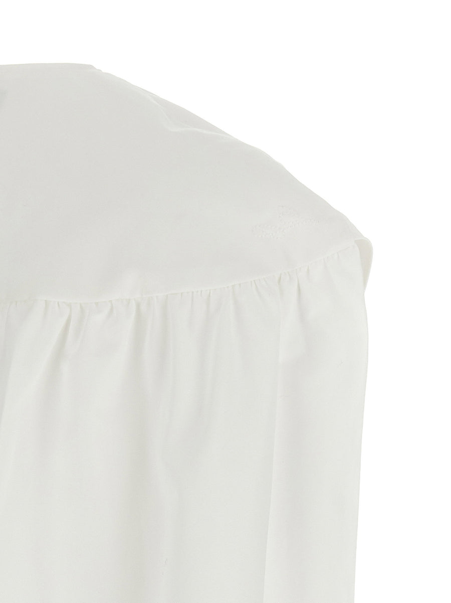 Jacquemus Berlingot Dress Back Cape Cotton Poplin White Mini For Women Chic Luxury