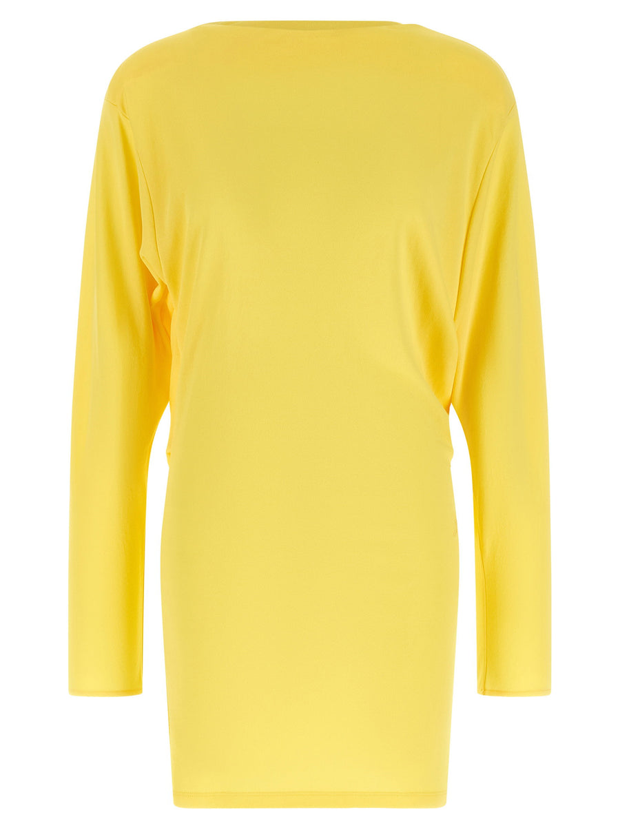 Jacquemus La Robe Mistral Dress Yellow Fluid Viscose Jersey For Women Day To Night Luxury Statement