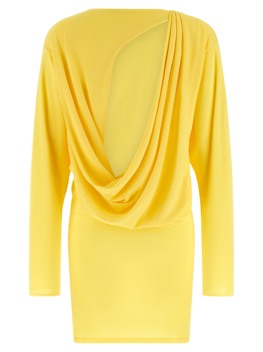 Jacquemus La Robe Mistral Dress Yellow Fluid Viscose Jersey For Women Day To Night Luxury Statement