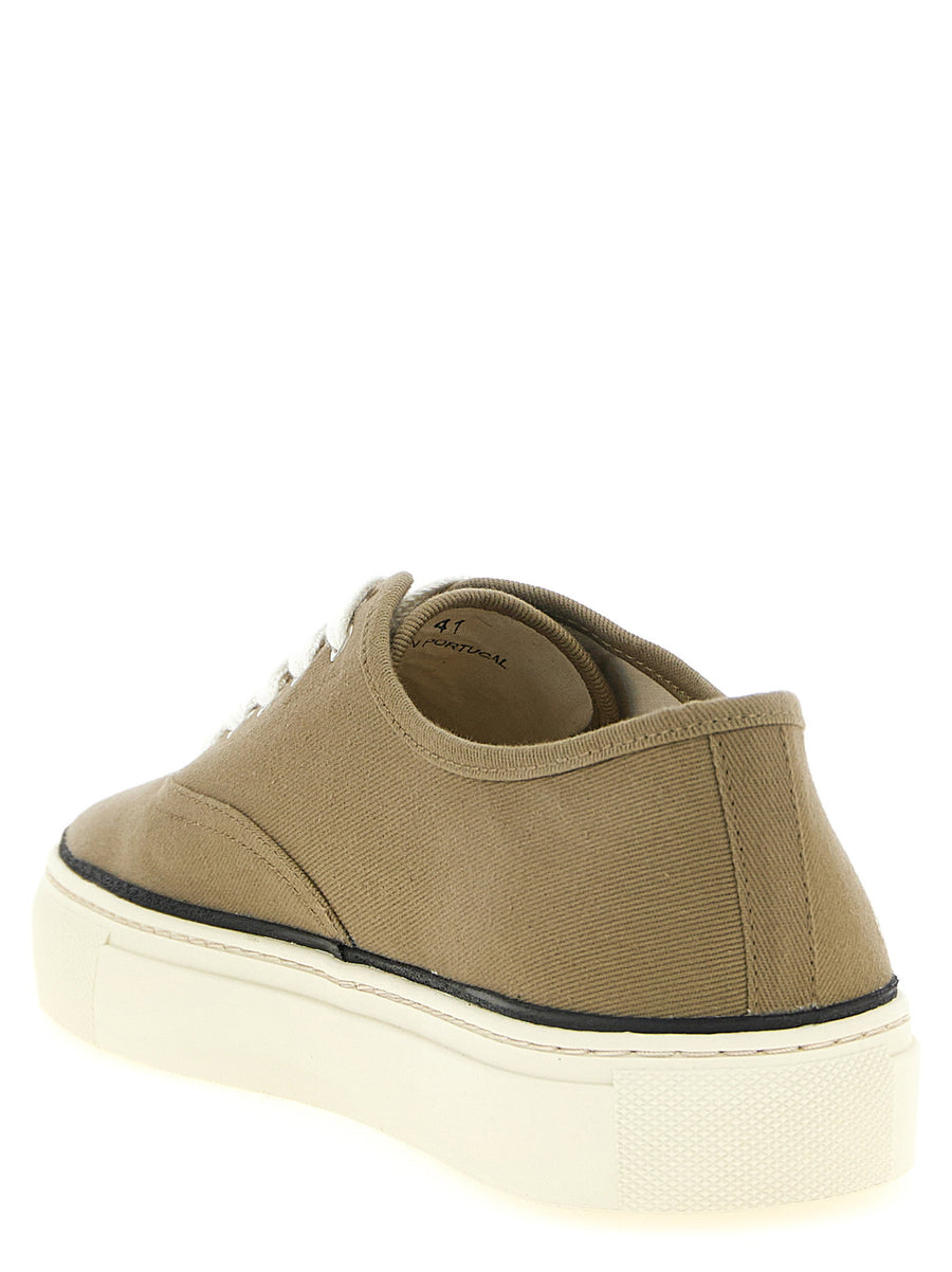 Les Fefe Sneakers Jacquemus for Men Premium Green Cotton Canvas With Side Logo Embroidery Lace Up Thick Rubber Sole