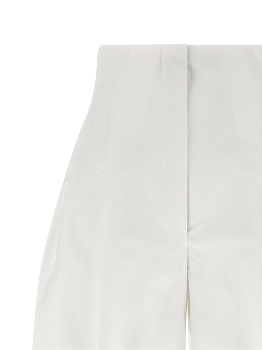 Jacquemus Le Pantalon Souro Pants For Women White Heavyweight Cotton High Waist Bold Architectural Silhouette