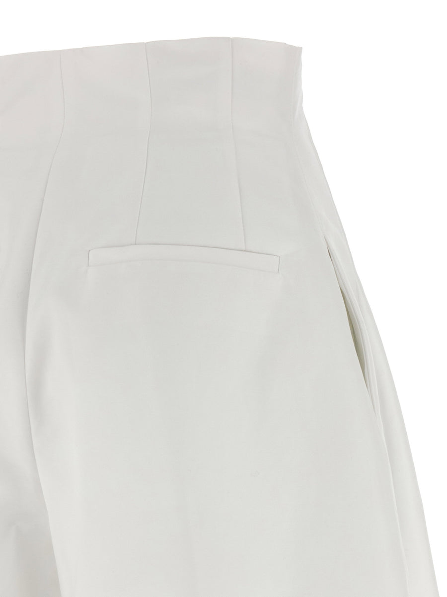 Jacquemus Le Pantalon Souro Pants For Women White Heavyweight Cotton High Waist Bold Architectural Silhouette