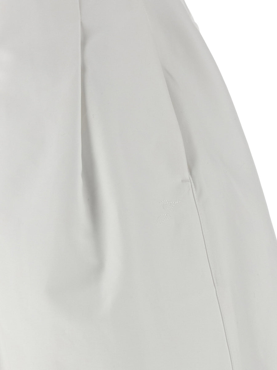 Jacquemus Le Pantalon Souro Pants For Women White Heavyweight Cotton High Waist Bold Architectural Silhouette