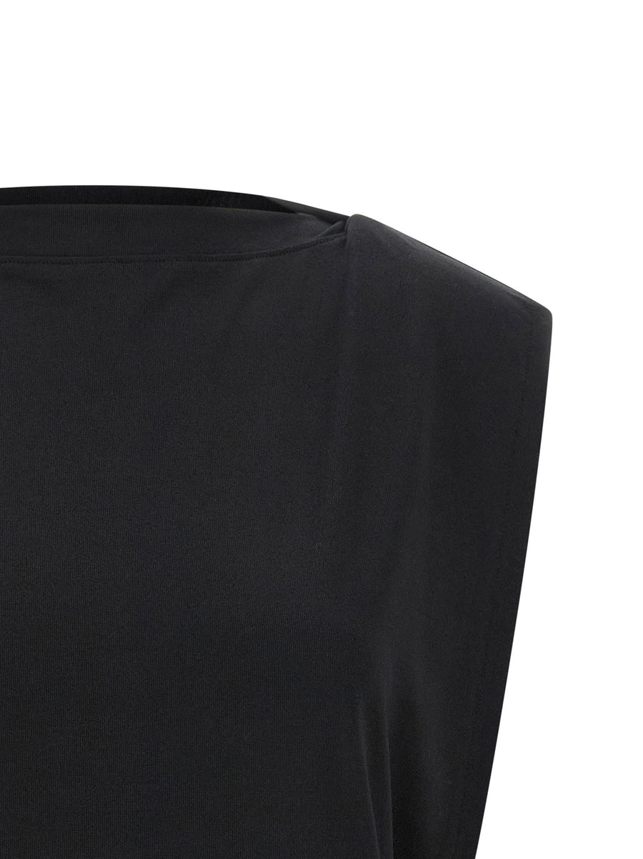 Jacquemus Le Marcel Moisson Top Black Bare Back Cape With Embroidered Logo
