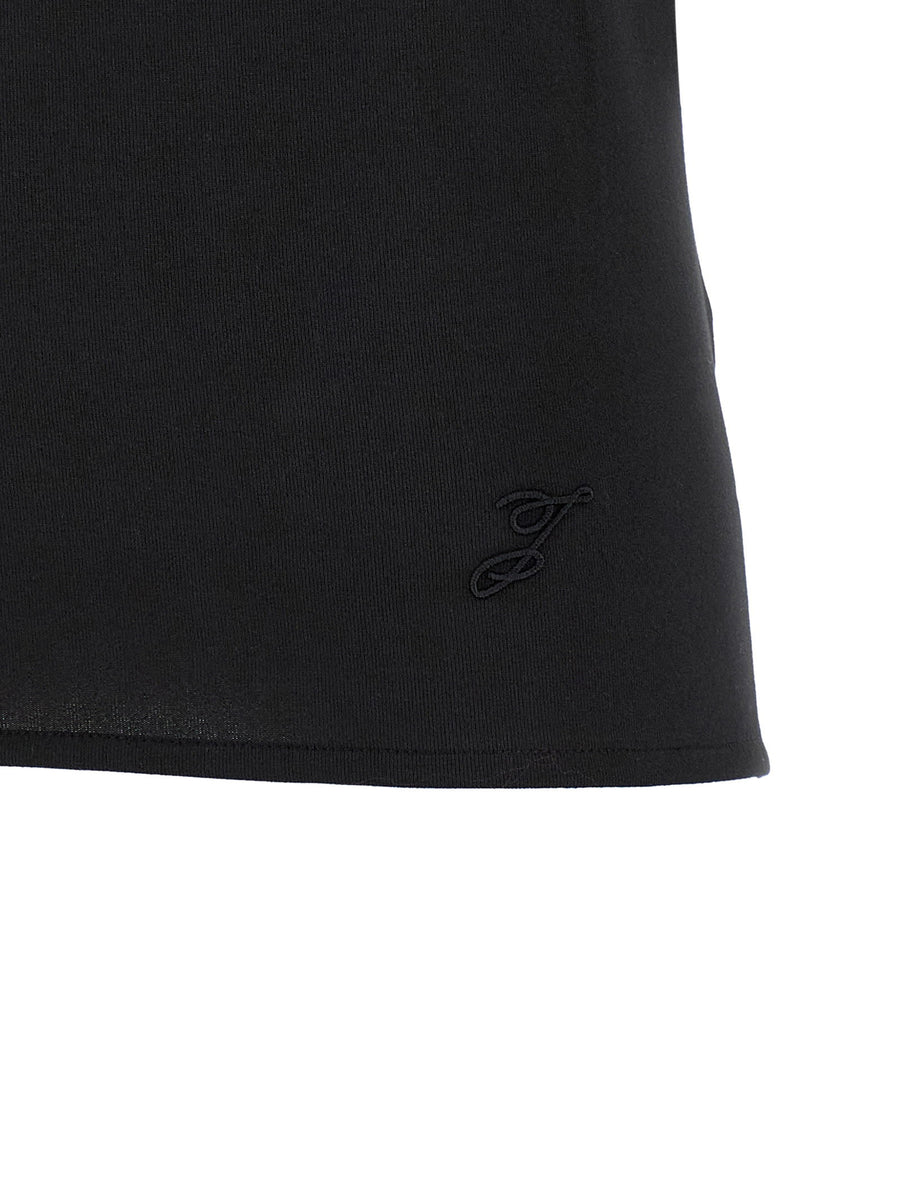 Jacquemus Le Marcel Moisson Top Black Bare Back Cape With Embroidered Logo