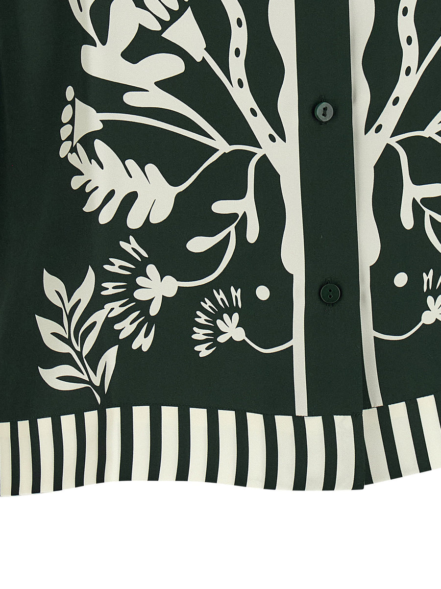 Eres Émeraude Silk Shirt In Panama Pattern Green Luxury