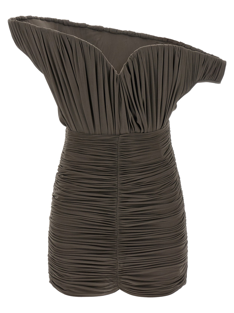 Magda Butrym 33 Dress One Shoulder Mini With Rose Petal Fan Detail For Women Evening Wear