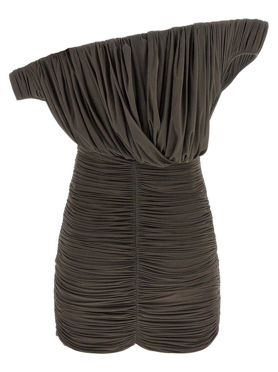 Magda Butrym 33 Dress One Shoulder Mini With Rose Petal Fan Detail For Women Evening Wear