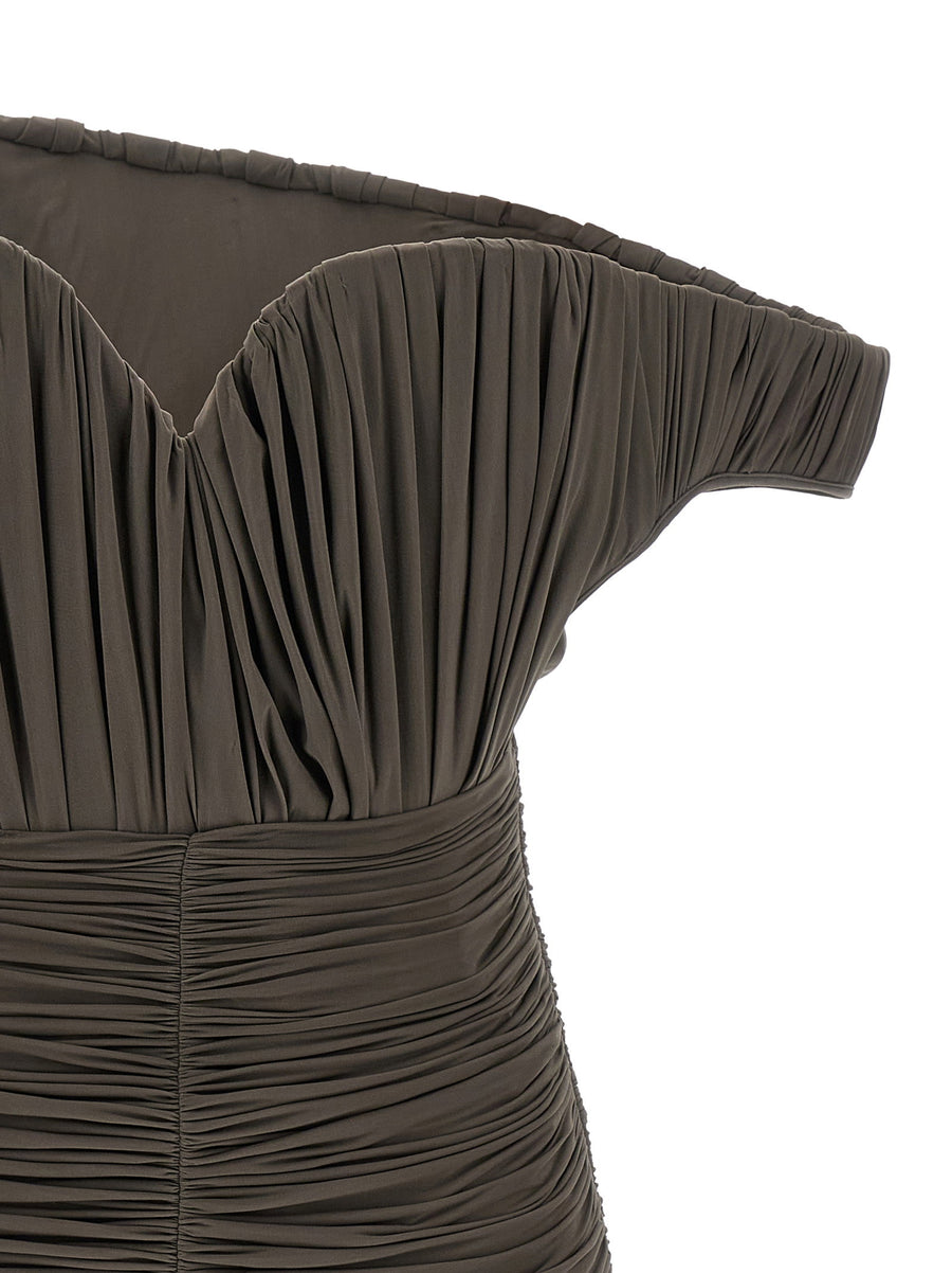 Magda Butrym 33 Dress One Shoulder Mini With Rose Petal Fan Detail For Women Evening Wear