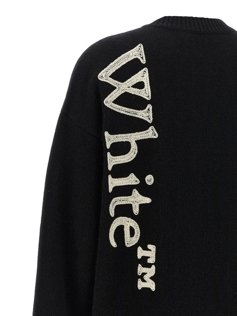 Off White Vertical Bookish Sweater