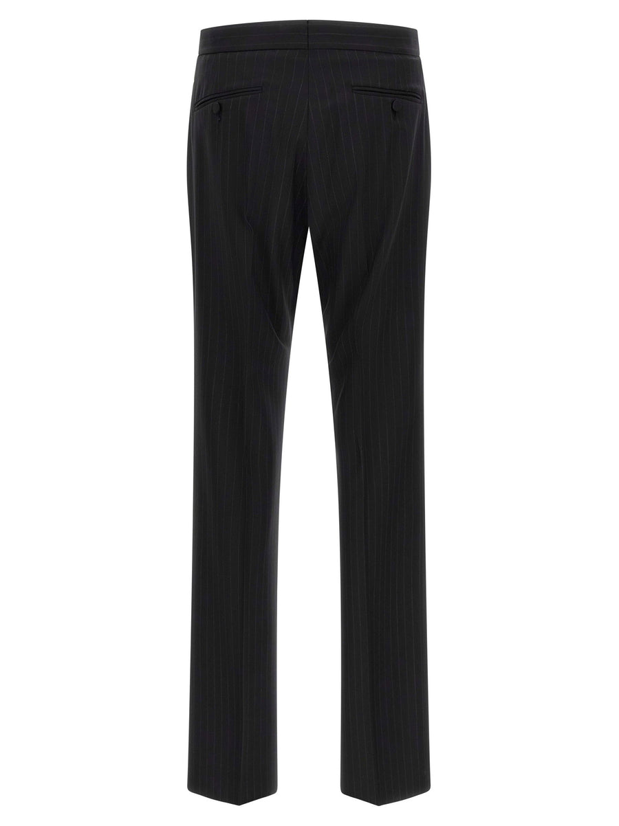 Tom Ford Pinstriped Black Double Breasted Wool Blend Suit For Women True To Size