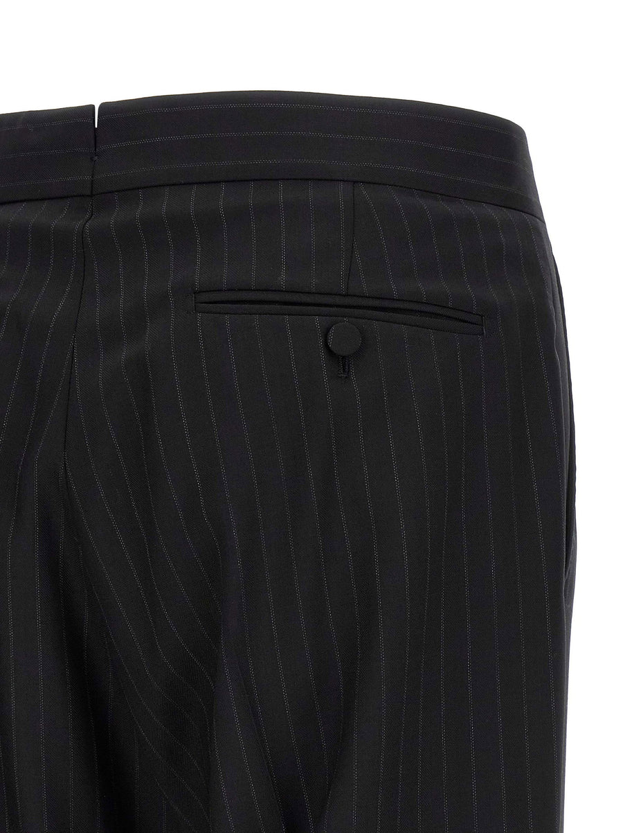 Tom Ford Pinstriped Black Double Breasted Wool Blend Suit For Women True To Size
