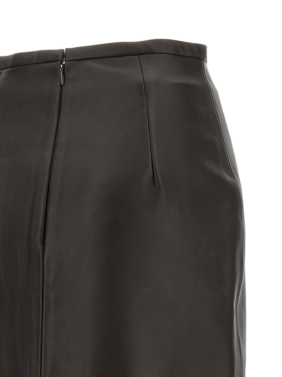 Co Leather Pencil Skirt Black Lambskin High Waist Slim Fit