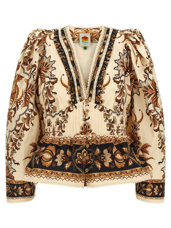 Farm Rio Majestic Garden Sand Blouse