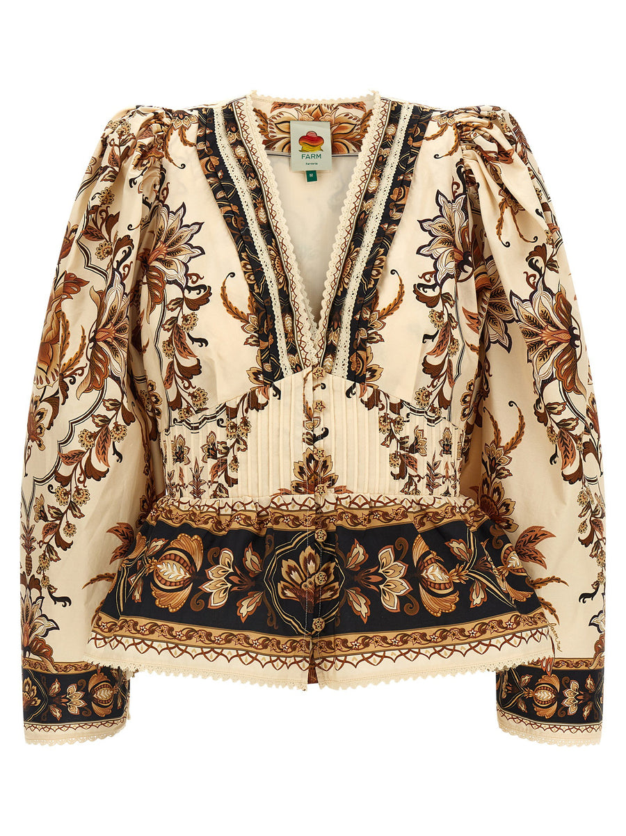 Farm Rio Majestic Garden Sand Blouse
