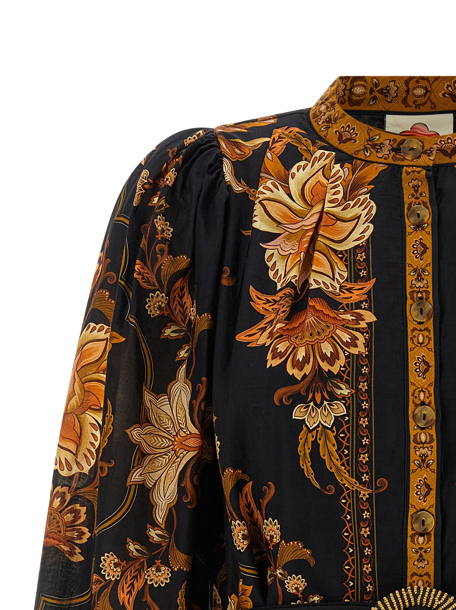 Farm Rio Majestic Garden Black Dress