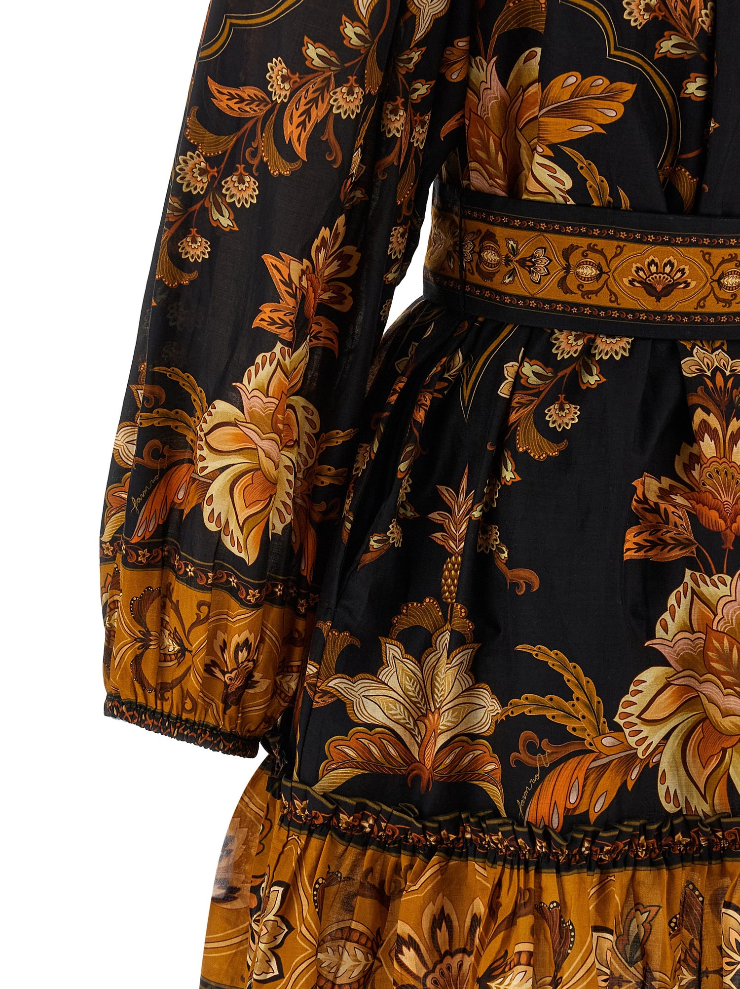 Farm Rio Majestic Garden Black Dress