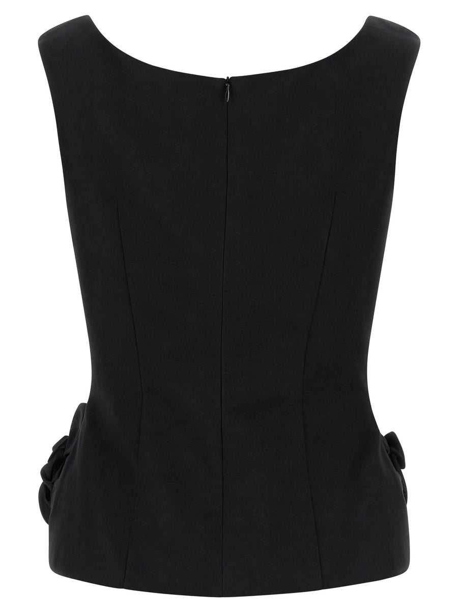 Magda Butrym Silk Cotton Blouse 11 Top Sleeveless Black Architecture Tailoring For Modern Women