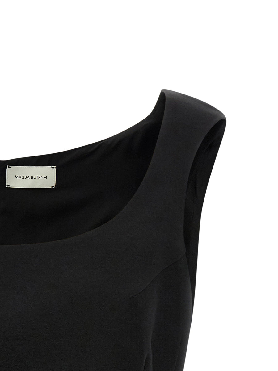 Magda Butrym Silk Cotton Blouse 11 Top Sleeveless Black Architecture Tailoring For Modern Women