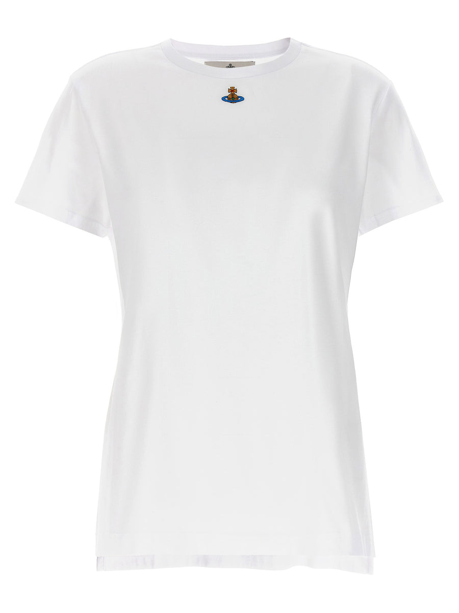Vivienne Westwood Orb Peru White Cotton T Shirt Women Crew Neck