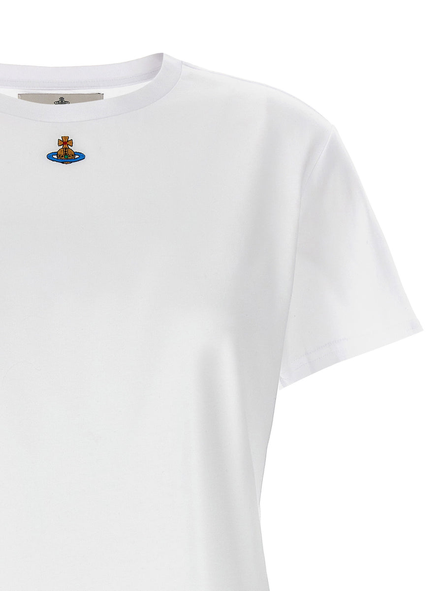 Vivienne Westwood Orb Peru White Cotton T Shirt Women Crew Neck