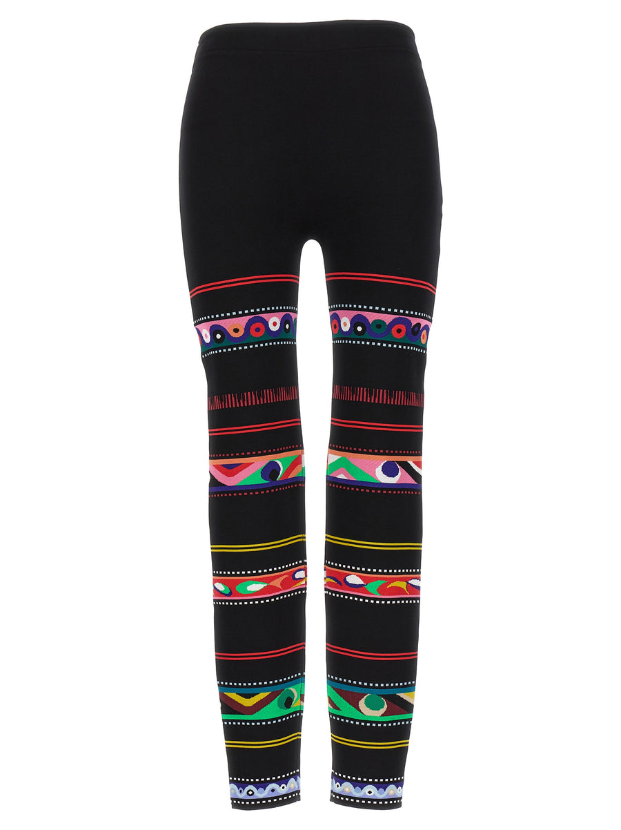 Emilio Pucci Jacquard Leggings For Women - Luxury Allover Pattern, Soft Viscose Blend, Everyday Comfort