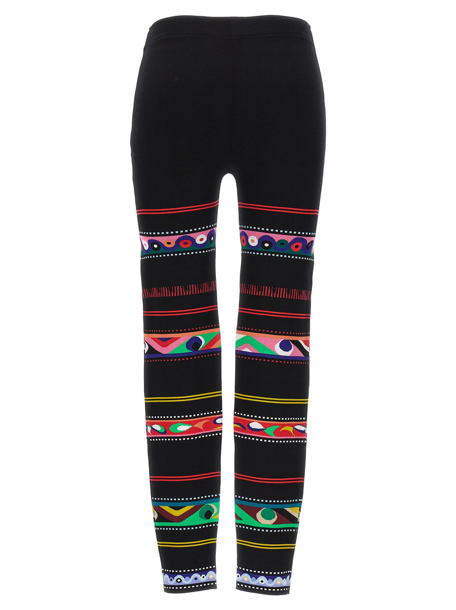 Emilio Pucci Jacquard Leggings For Women - Luxury Allover Pattern, Soft Viscose Blend, Everyday Comfort