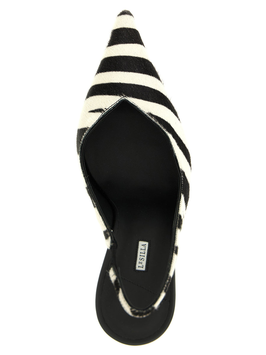 Le Silla Vivienne Zebra Print Slingback Pumps For Women