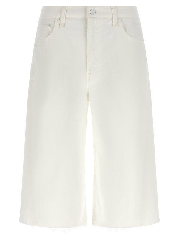 Mother The Whole Lot Zip Twist Fray Bermuda Shorts