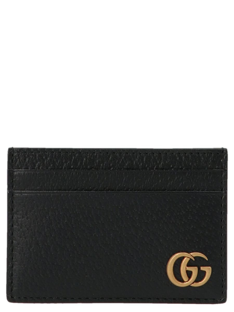 Gucci GG Marmont Leather Card Holder Wallet Black Money Clip