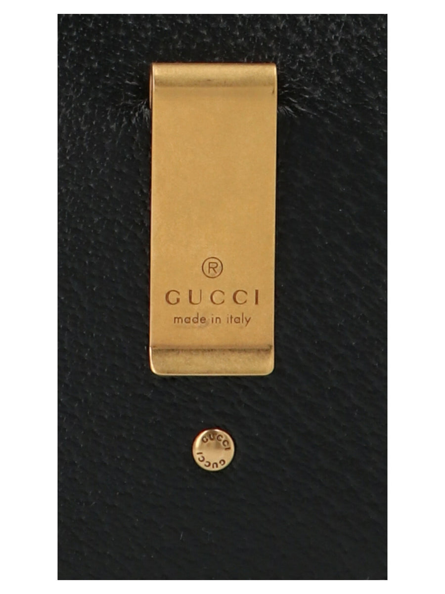 Gucci GG Marmont Leather Card Holder Wallet Black Money Clip