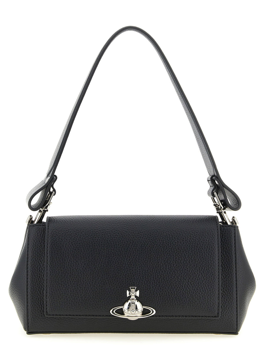 Vivienne Westwood Hazel Medium Shoulder Bag For Women With Iconic Orb Logo, Structured PU, Magnetic Closure