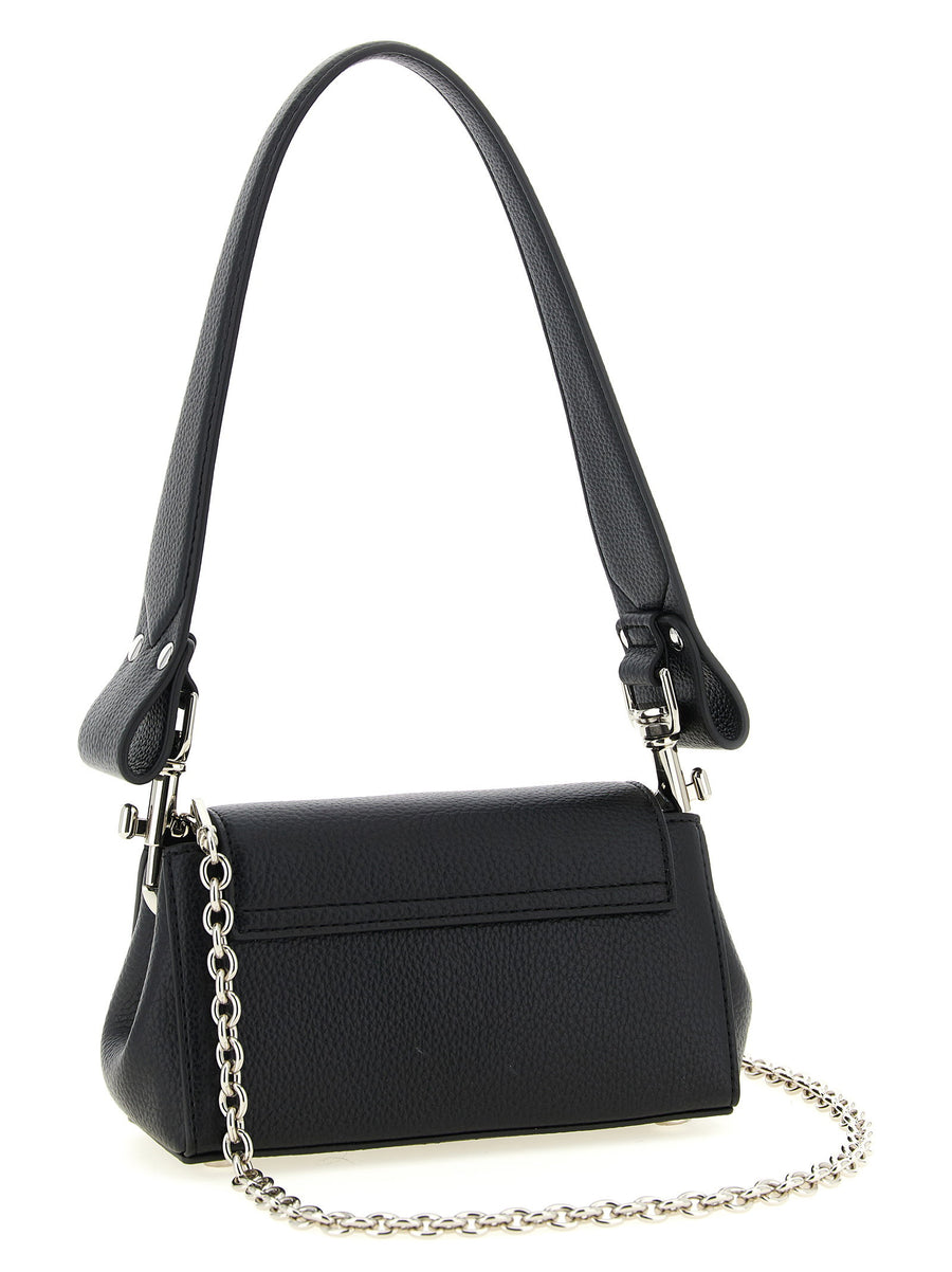 Vivienne Westwood Hazel Small Shoulder Bag Black PU Leather With Magnetic Flap Closure Orb Logo For Women