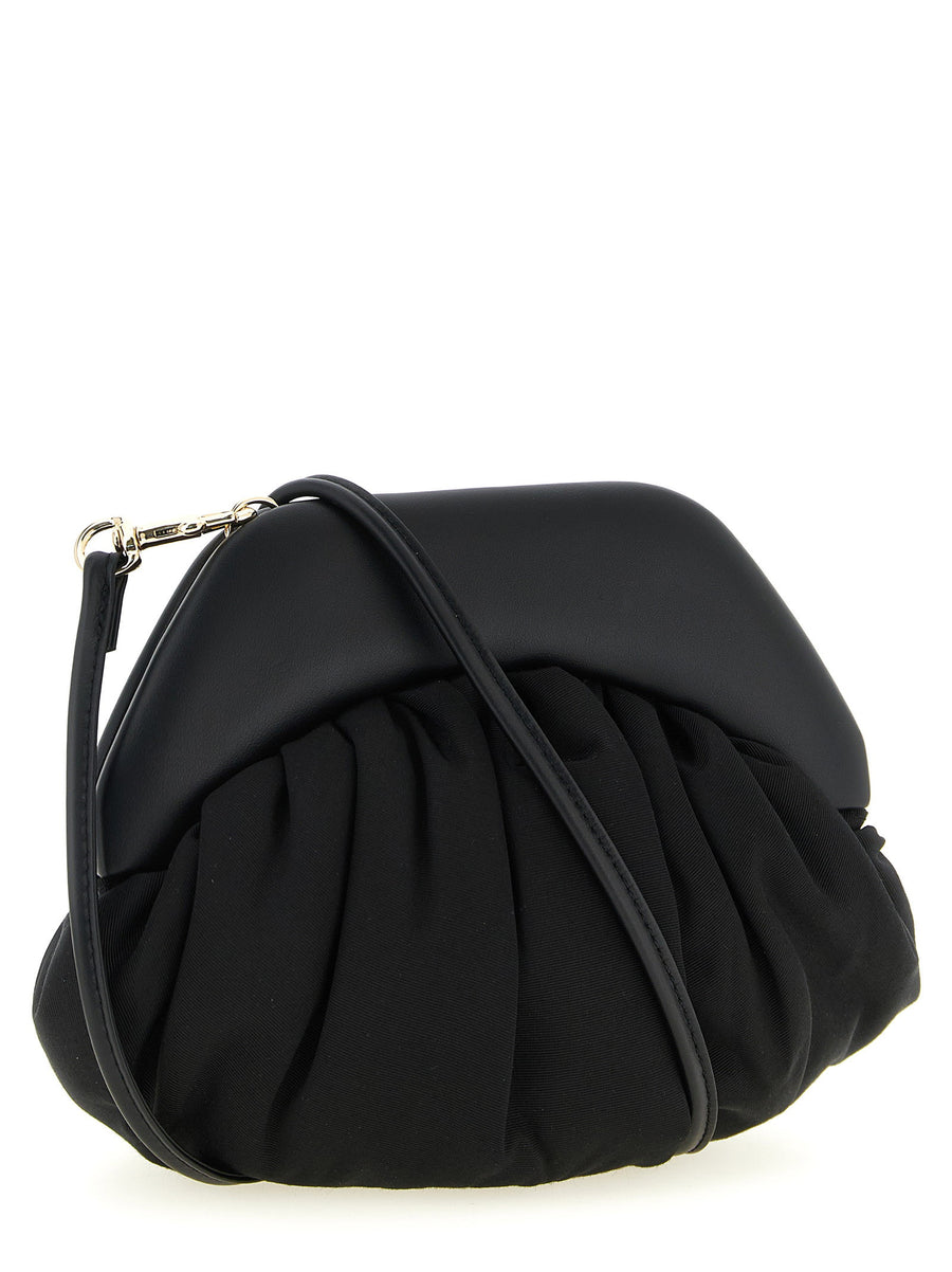 Vivienne Westwood Brooke Clutch For Women Black Crinkled Viscose Magnetic Closure Orb Detail Statement Evening Bag