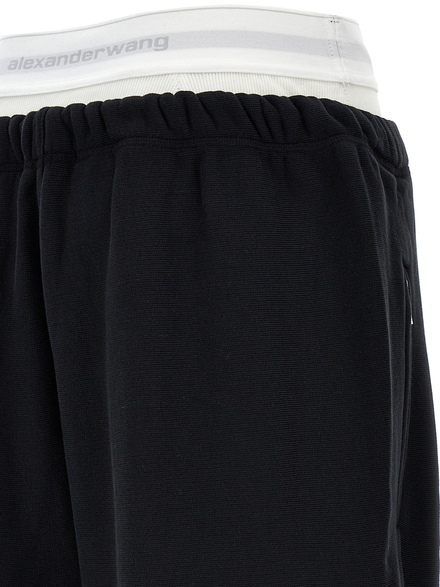 T By Alexander Wang Wide Leg W/ Logo Elastic Exposed Brief Joggers
