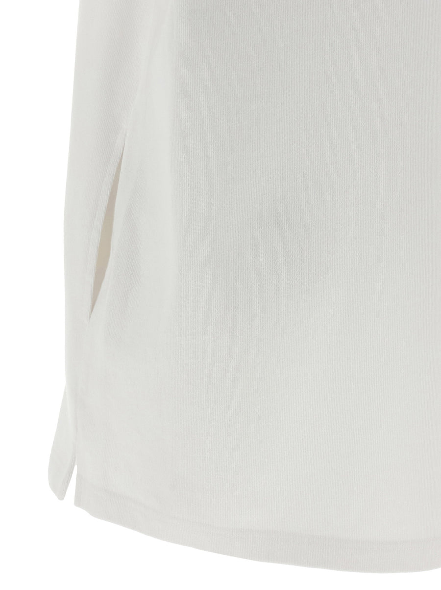 T By Alexander Wang Intarsia Collar Polo Dress For Women White Cotton Jersey Day To Night Ready