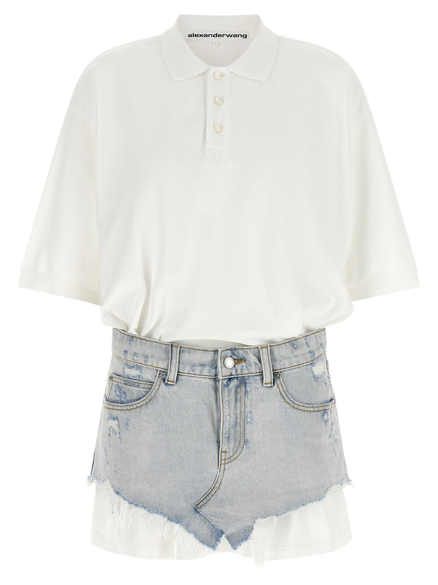 Alexander Wang Denim Skirt Polo Dress