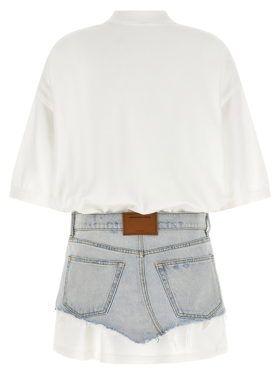 Alexander Wang Denim Skirt Polo Dress