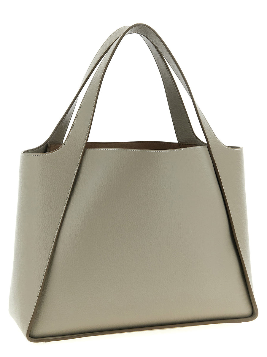 Stella McCartney Logo Bag Shopper Detachable Inner Clutch Alter Mat Grainy Texture For Women