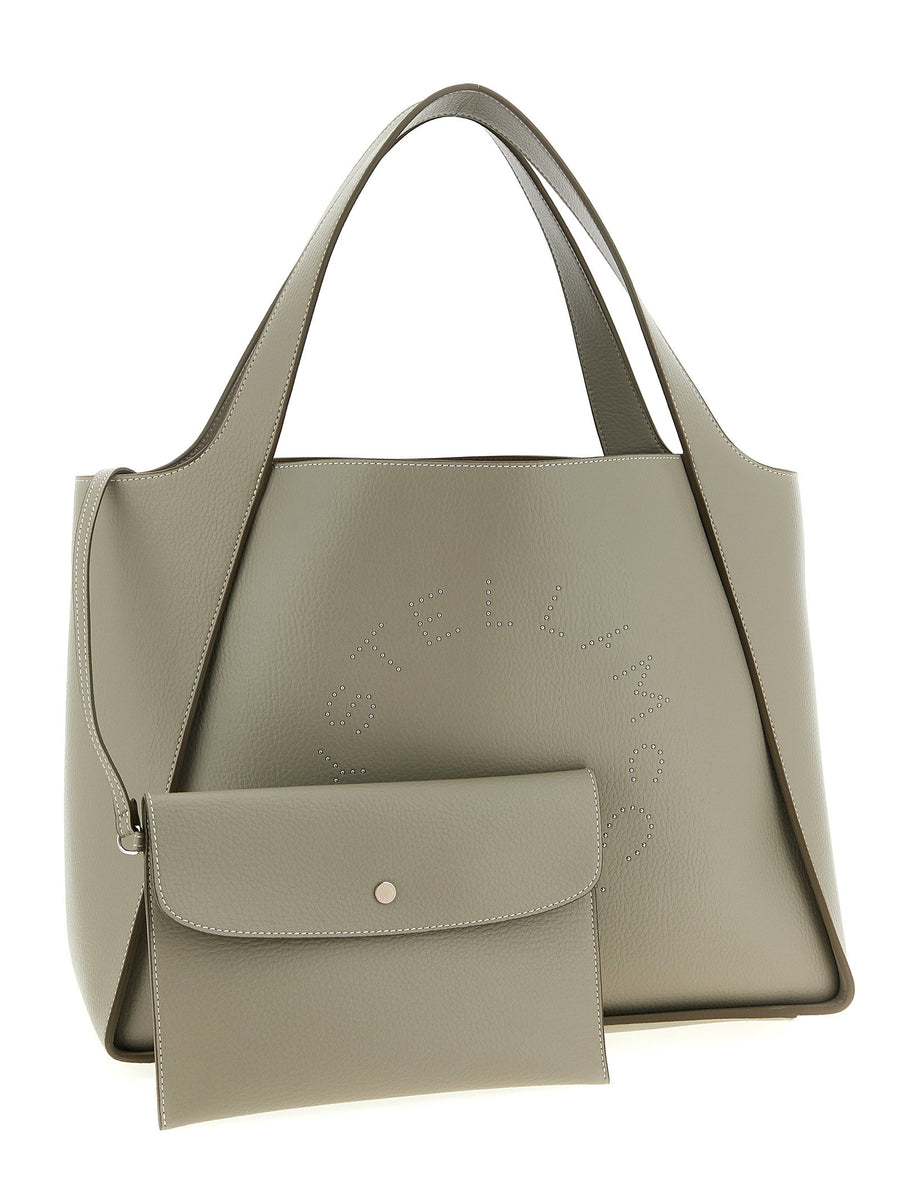 Stella McCartney Logo Bag Shopper Detachable Inner Clutch Alter Mat Grainy Texture For Women