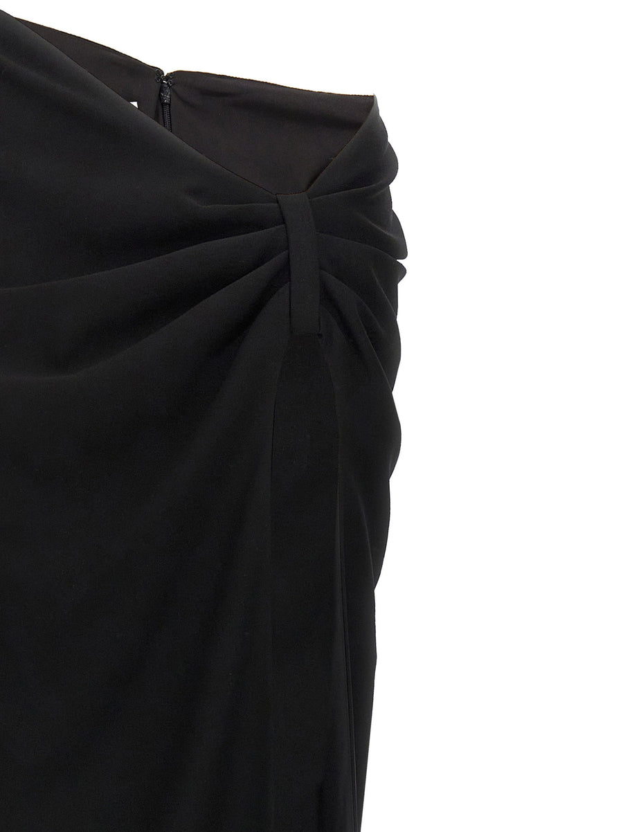 Monot Torpedo Long Skirt For Women Luxe Draping Front Split Asymmetric Waist Work To Evening